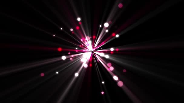 Pink dots moving and coming from a shining star — Stock Video