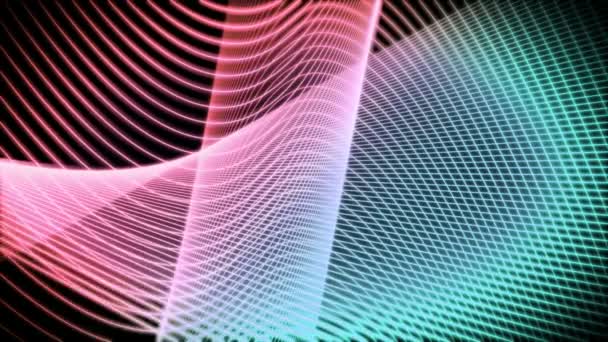 Volutes moving of pink and blue lines — Stock Video