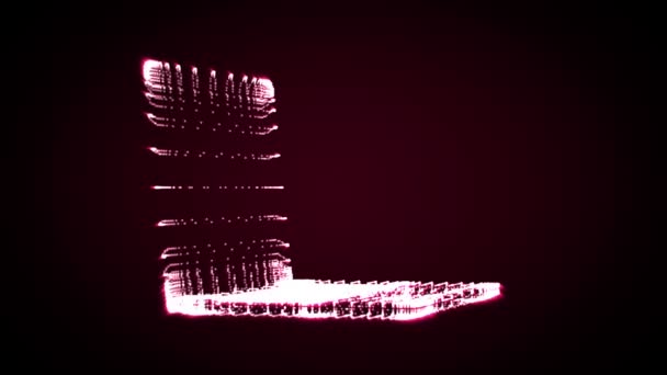 Video de una forma de una computadora portátil de iluminación rosa — Vídeo de stock