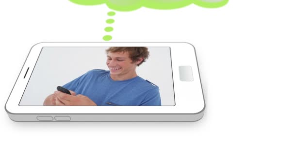 Video eines Teenie-Paares, das sich gegenseitig SMS schreibt — Stockvideo