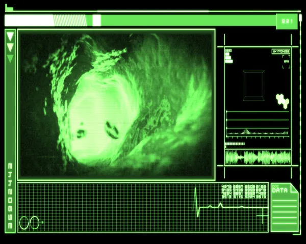 绿色和黑色的界面显示静脉内政 — 图库照片