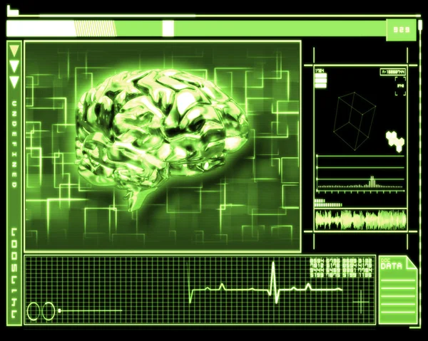 Tecnologia de interface de cérebro verde — Fotografia de Stock