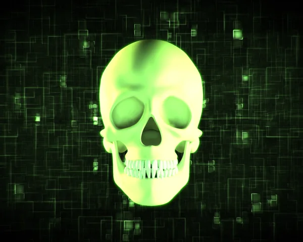 Green human skull — Stock Photo, Image