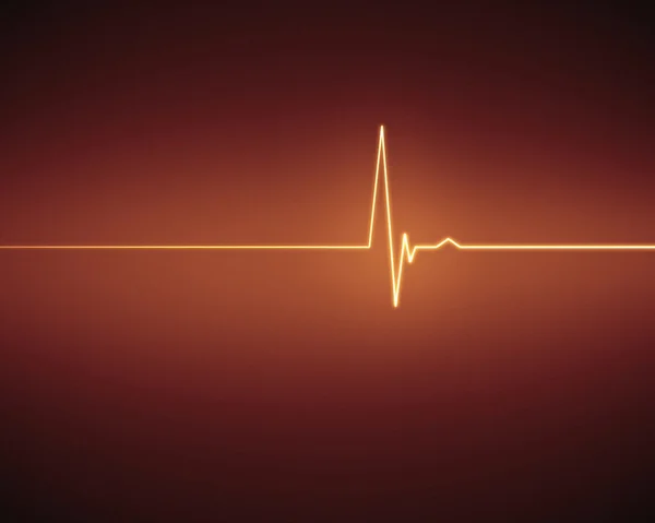 Pomarańczowy EKG serca — Zdjęcie stockowe
