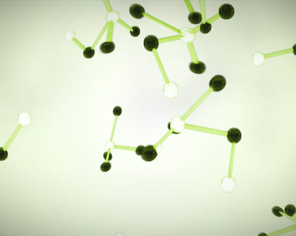 Black, white and green molecule cells — Stock Photo, Image