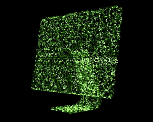 반짝이 녹색 컴퓨터 화면 — 스톡 사진