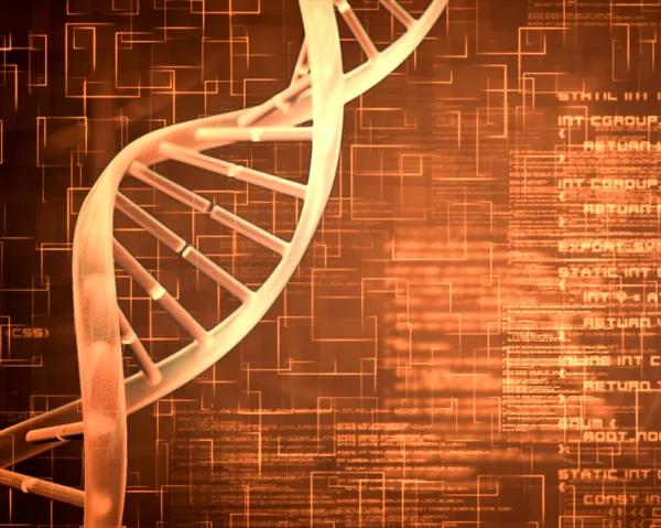 Laranja DNA Helix fundo quadrados — Fotografia de Stock