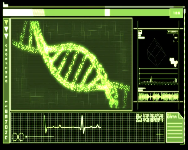 Tecnología Green DNA Helix —  Fotos de Stock