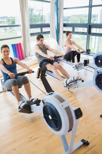 At the row machine — Stock Photo, Image