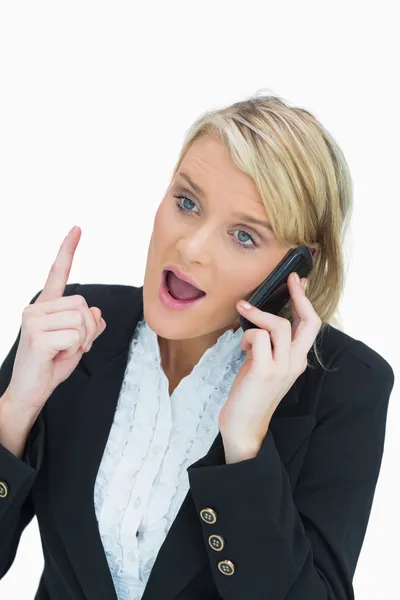 Woman arguing on phone — Stock Photo, Image