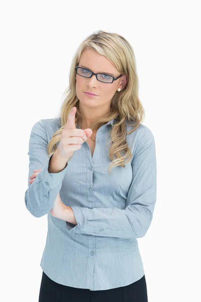 Strict woman pointing — Stock Photo, Image