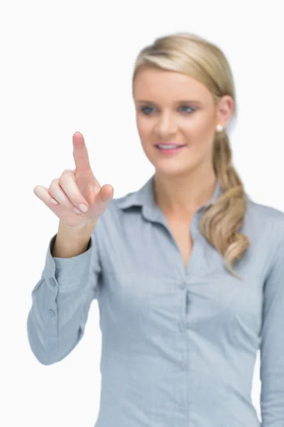 Businesswoman pointing at something — Stock Photo, Image