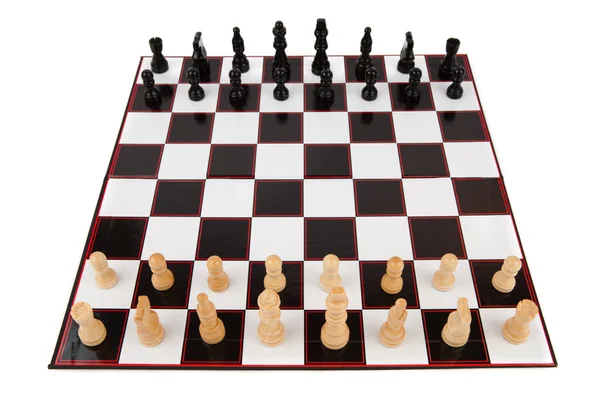 Chessboard fully set up — Stock Photo, Image