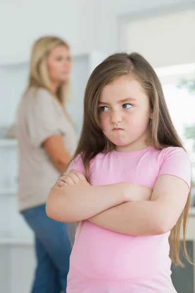 Little girl looking angry — Stock Photo, Image