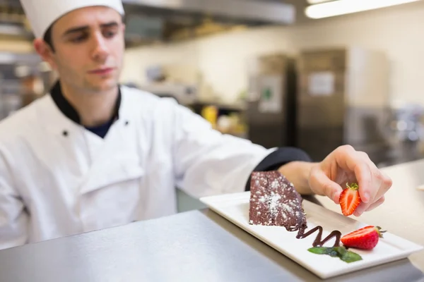 Chef-kok Bijgerechten het dessert — Stockfoto