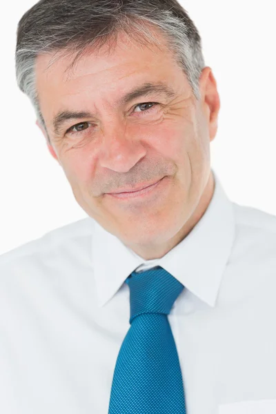 Smiling businessman with grey hair — Stock Photo, Image