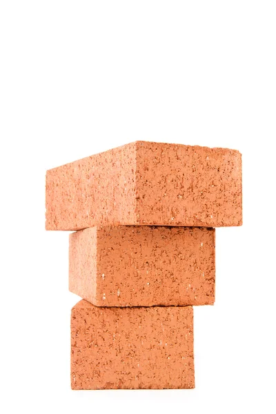 Stack of three clay bricks — Stock Photo, Image