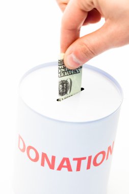 Hand donating money clipart