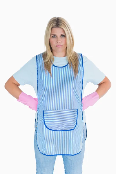 Frustrated cleaning woman — Stock Photo, Image