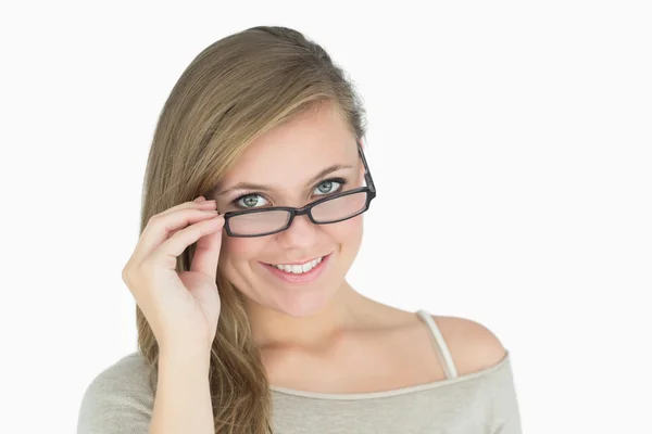 Krásná žena v brýlích — Stock fotografie