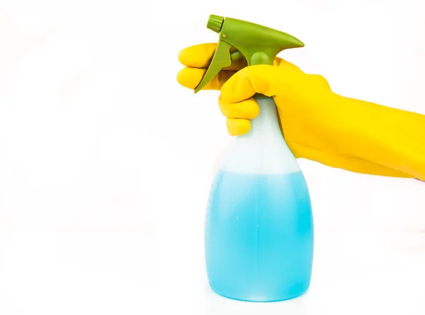 Hand holding spray bottle — Stock Photo, Image