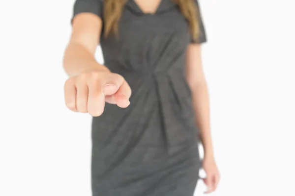 Female finger pointing — Stock Photo, Image