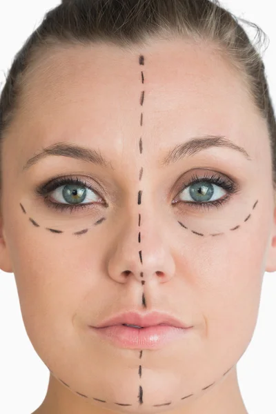 Woman ready to get face lift — Stock Photo, Image