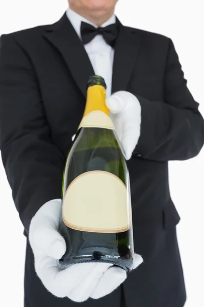 Botella abierta de champán — Foto de Stock