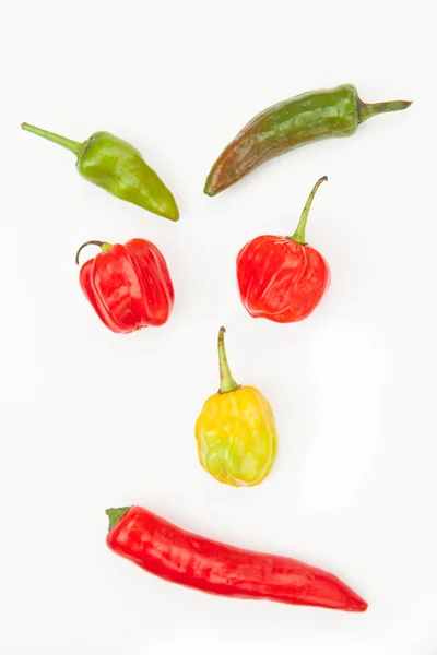 Olika typer av Chiles — Stockfoto