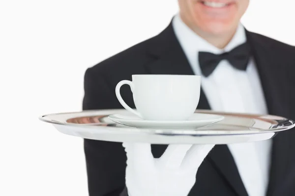 Waiter serving coffee — Stock Photo, Image