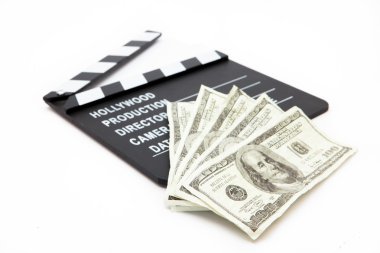 Film slate and money clipart