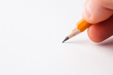 Man writing with pencil clipart