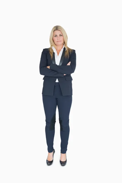 Business woman crossing her arms — Stock Photo, Image