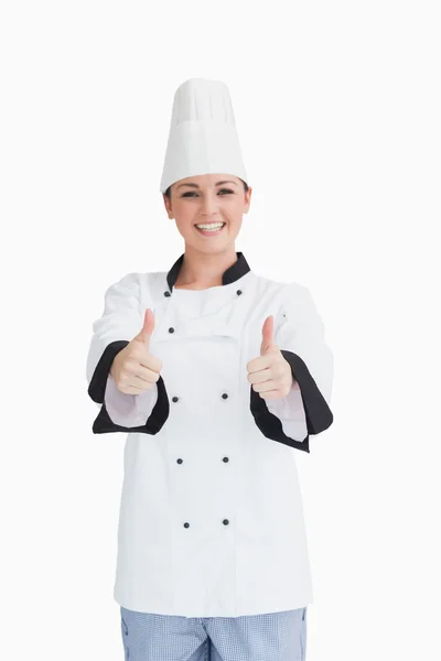 Cook with thumbs up — Stock Photo, Image