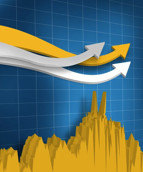 Flèches numériques avec un graphique — Photo