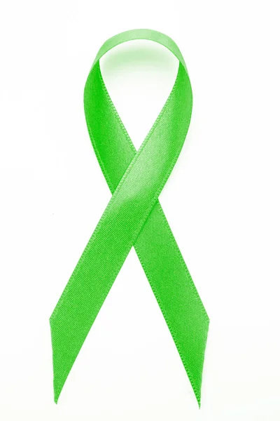 Green ribbon for awareness — Stock Photo, Image