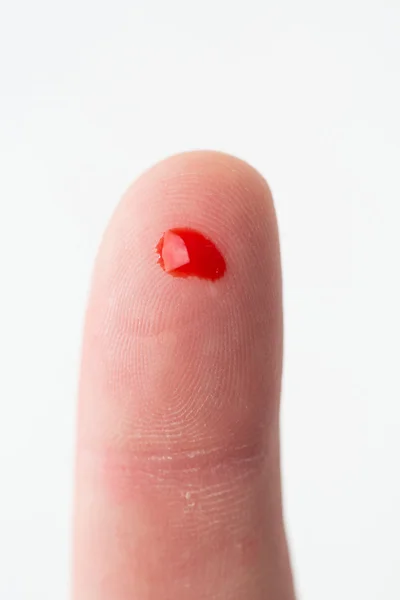 Blood on fingertip — Stock Photo, Image