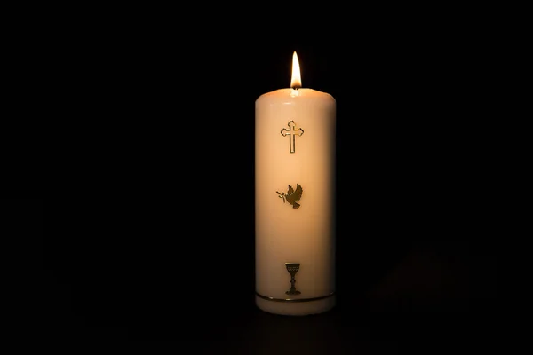Santa candela accesa — Foto Stock