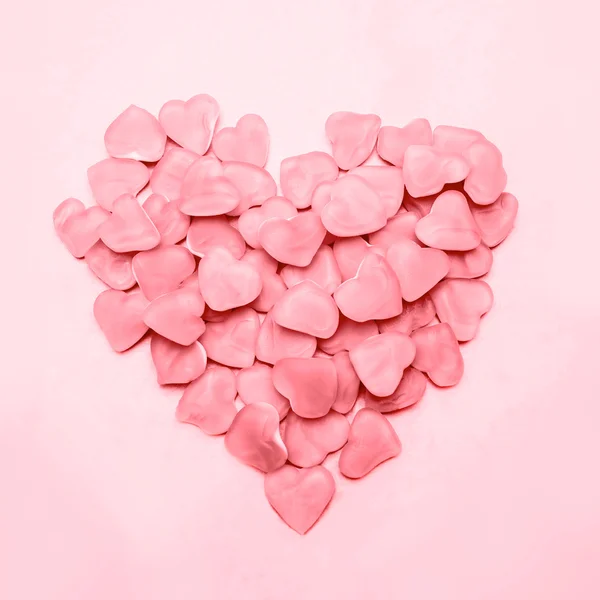 Coração feito de doce rosa — Fotografia de Stock