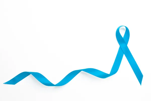 Blue awareness ribbon with trail — Stock Photo, Image