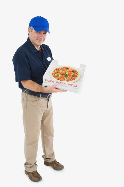 Glücklicher Pizzabote — Stockfoto