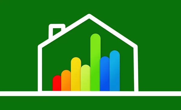 Energieeffiziente Hausgrafik vor Hintergrund — Stockfoto