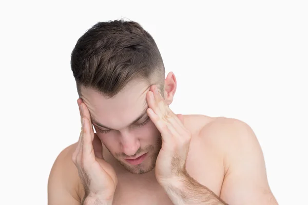 Close-up of man suffering from headache — Stock Photo, Image