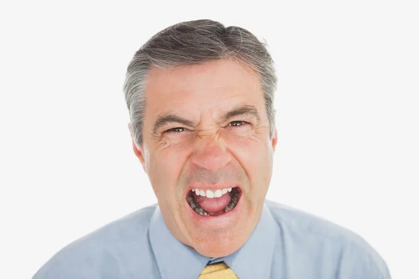 Mature businessman shouting — Stock Photo, Image