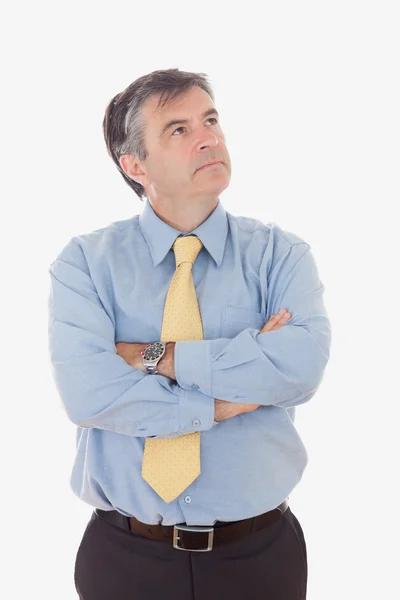 Thoughtful businessman looking up — Stock Photo, Image