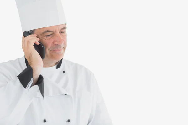 Male chef on call — Stock Photo, Image