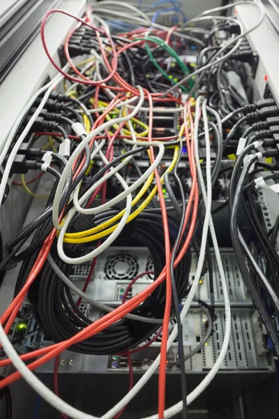 Interior of server with wires — Stock Photo, Image