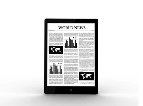 Tablet digital mostrando notícias do mundo — Fotografia de Stock