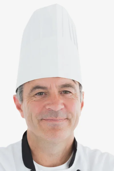 Retrato de feliz chef masculino — Fotografia de Stock