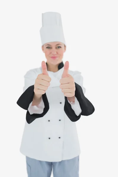 Chef showing thumbs up sign — Stock Photo, Image